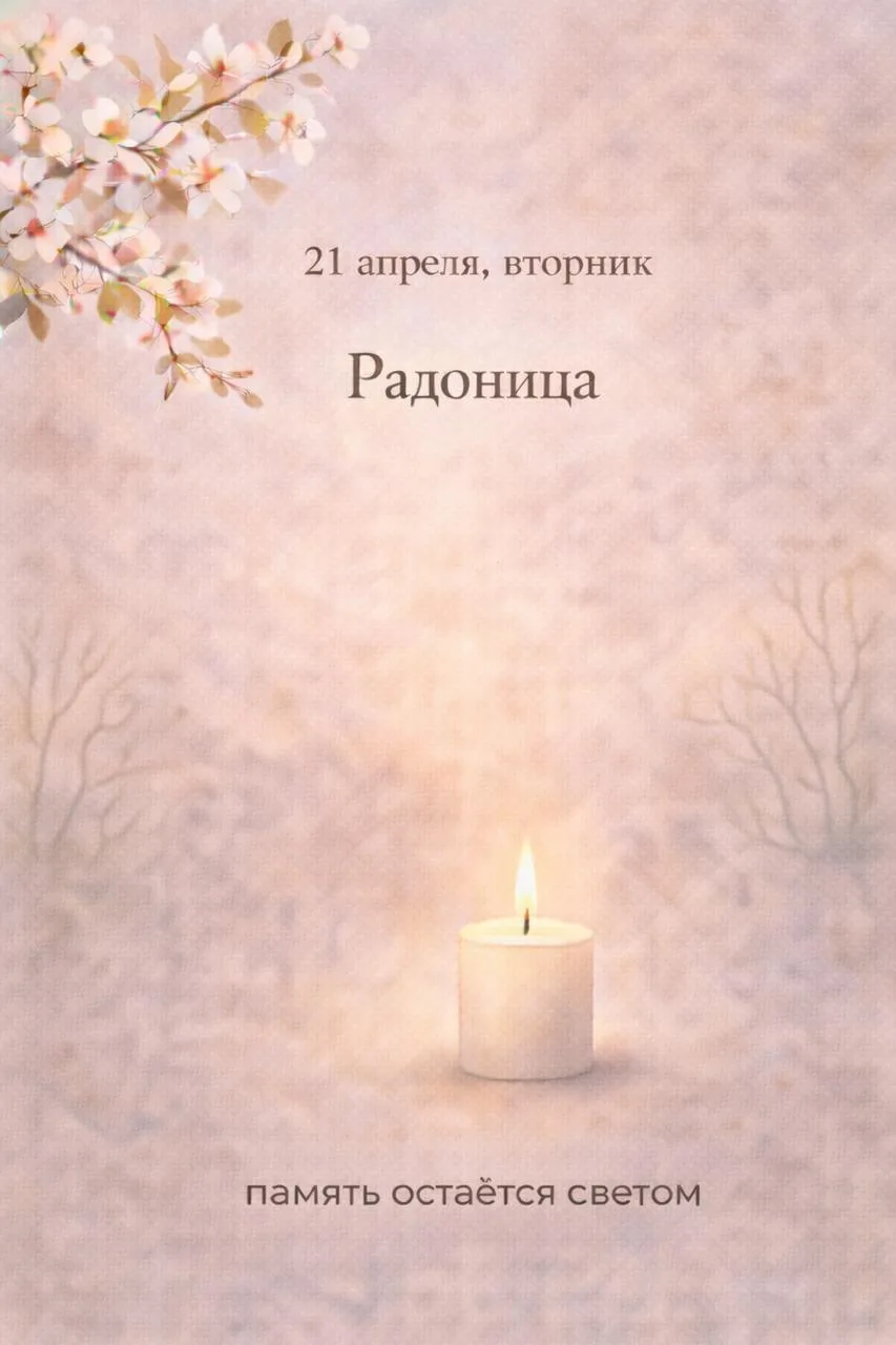 21 апреля, вторник. Радоница. 🕯  💫Сегодня православные поминают ушедших, говорят о Воскресении. Это 