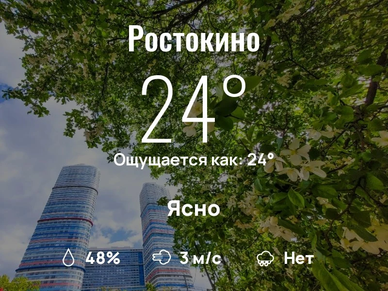 Что с погодой в Ростокино?
