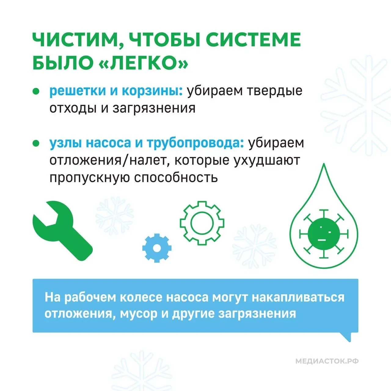 ❄️Зимой нагрузка на системы водоотведения в разы сильнее, чем в любое другое время года. Чтобы они р