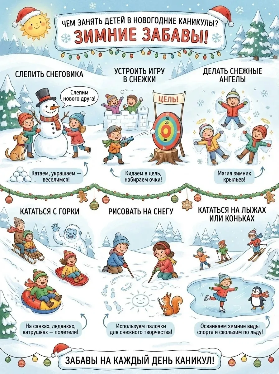 ЗИМНИЕ ЗАБАВЫ: чем занять малышей в новогодние каникулы?❄️