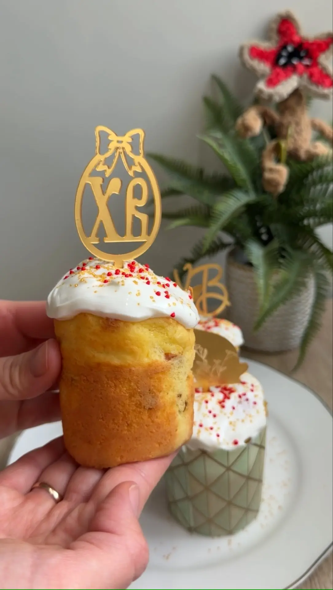 Творожный пп кулич 🤩🧁 ❌Без дрожжей❌Без сахара ❌ Кбжу на 1 кулич: 360/17,3/14,6/41  Ингредиенты на 3 