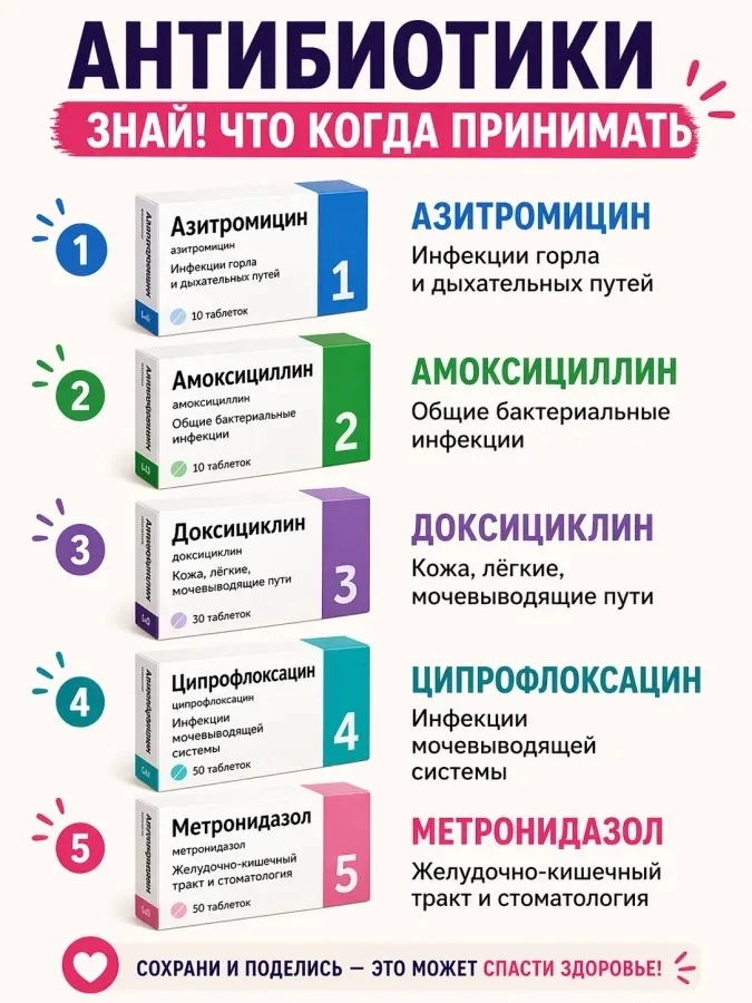 Антибиотики нужно пить только при подтвержденных бактериальных инфекциях и строго по на...