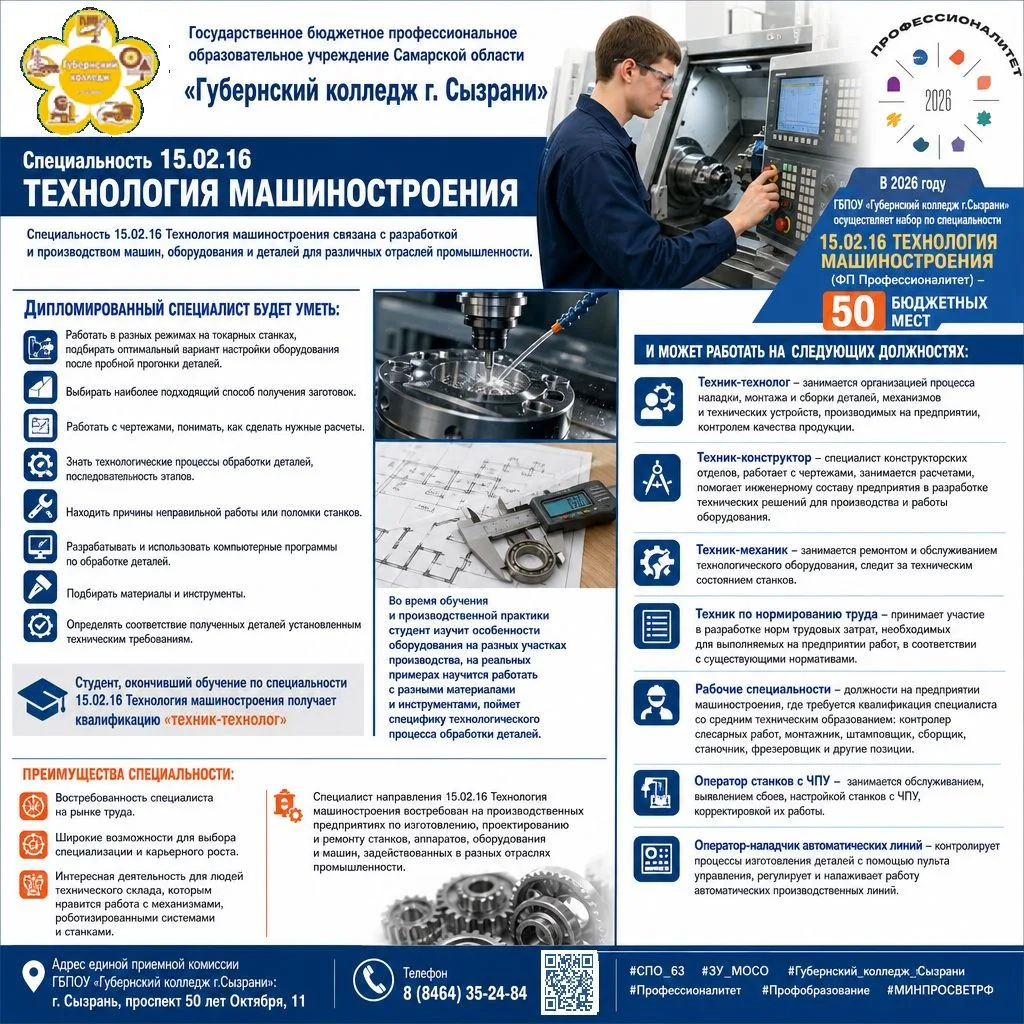 📍Адрес единой приемной комиссии ГБПОУ "Губернский колледж г.Сызрани": г. Сызрань, прос...