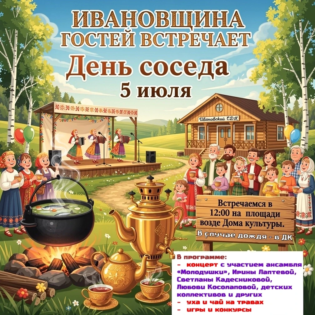 Уже завтра! 🔥 
 
Друзья, соседи, земляки! Мы ждём вас на Дне соседа! 
 
📍 Где? Площадь у Дома куль