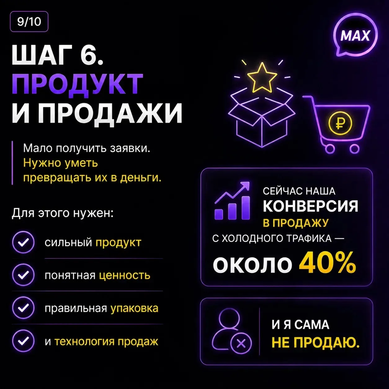 🔥 6 шагов, которые позволяют нам делать 300 000+ ₽ в неделю через MAX  Я специально разложила всю си
