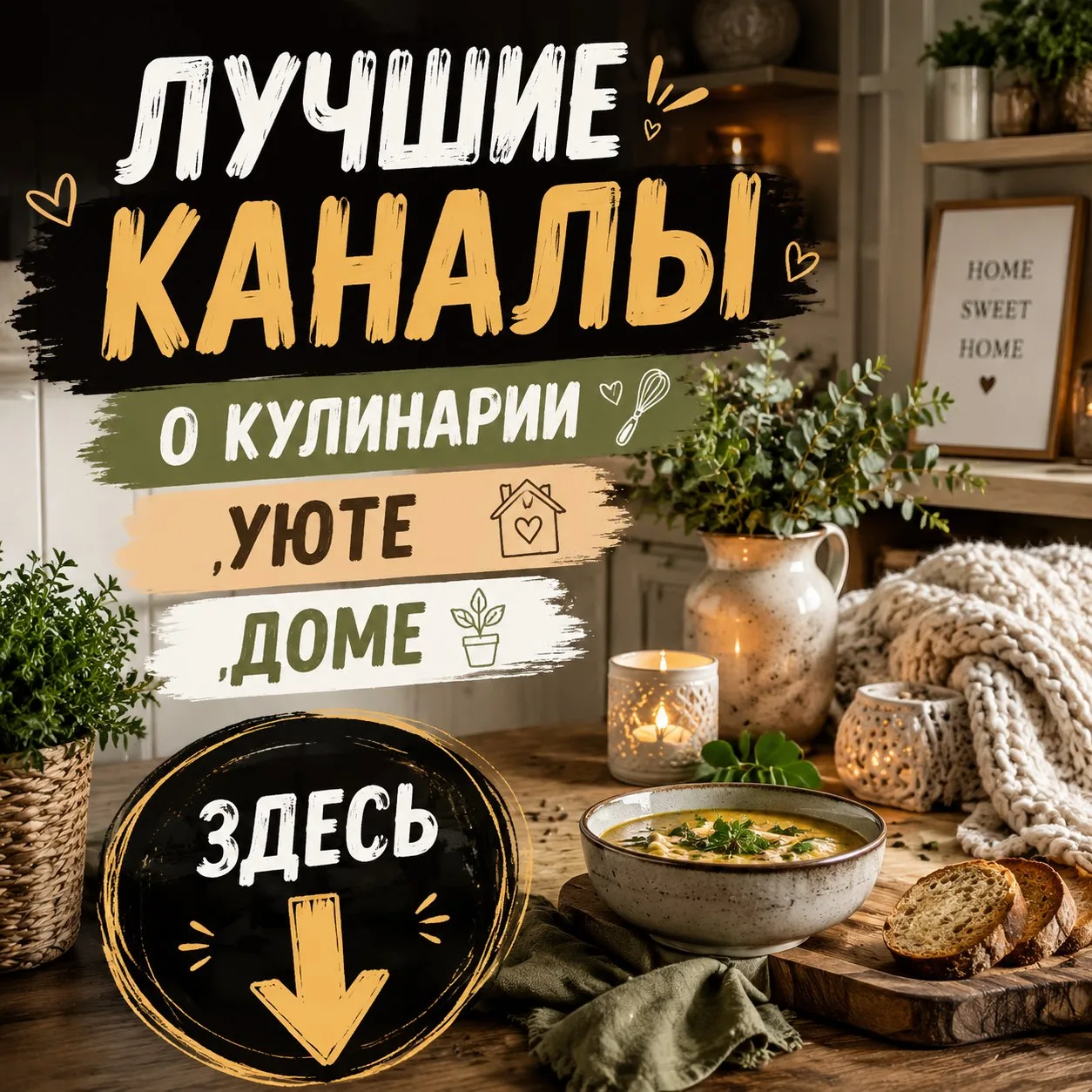 🍽️Откройте мир кулинарных, уютных , домовых чудес с нашей подборкой каналов!
