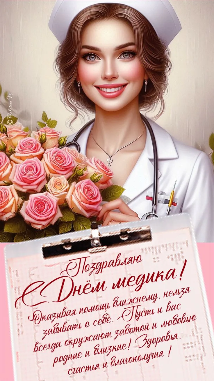 🌹🌹🌹С Днем медицинских работников! Успехов в вашем благородном и нужном деле, здоровья, любви, теп