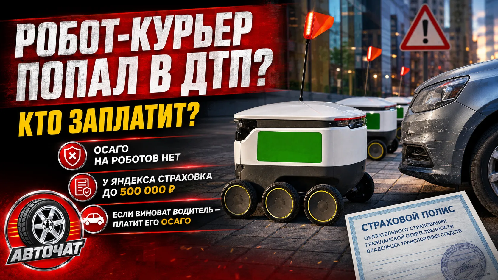 Кто заплатит, если робот-курьер попадёт в ДТП