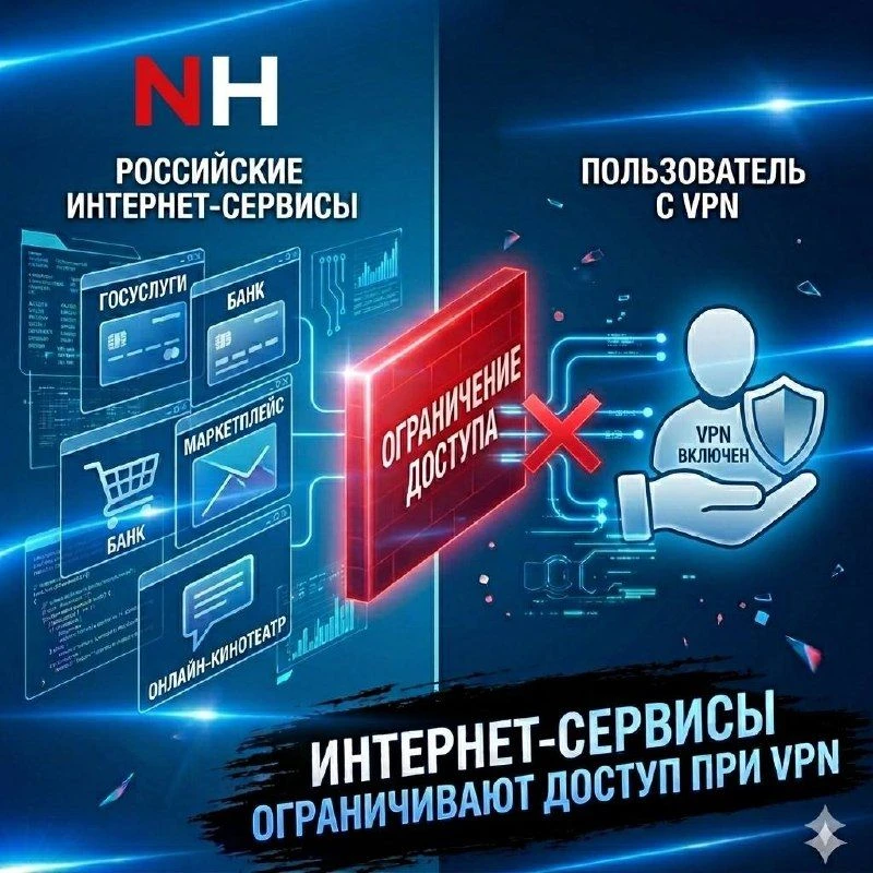 Российские интернет-сервисы начали ограничивать доступ пользователей с включенным на га...