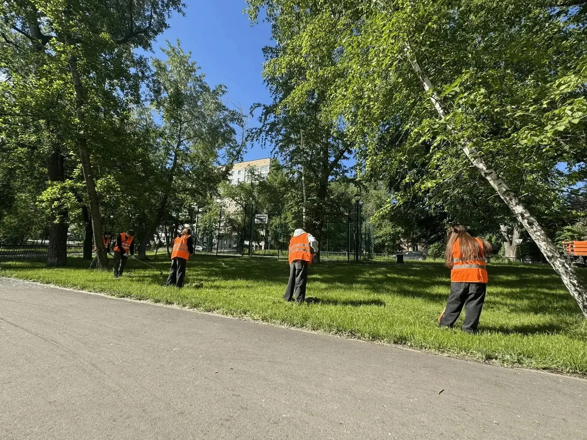 ✅Работы по содержанию парков и скверов в Ленинском районе продолжаются.

Специалисты МБУ «Дорстрой» 