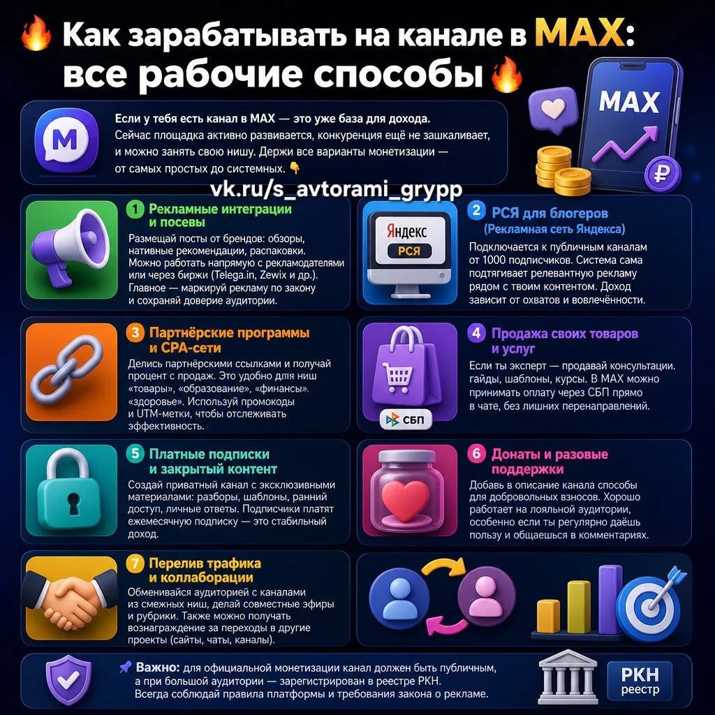 Как заработать на канале мах рабочии способы.