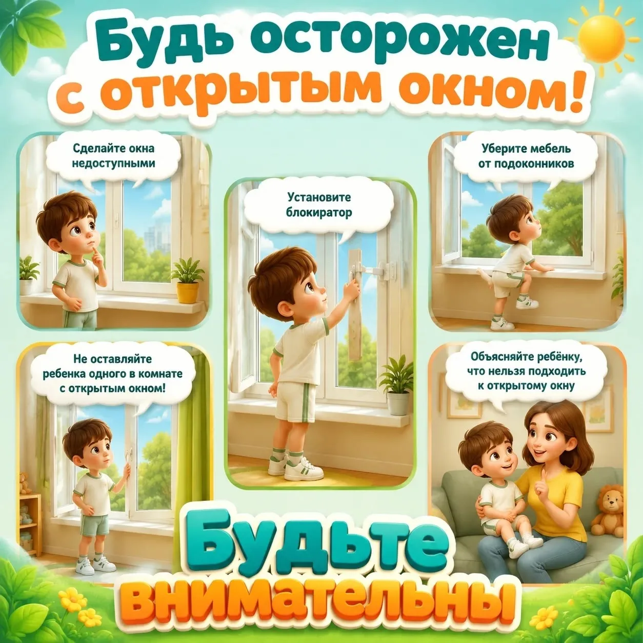 Летом мы всегда открываем окна нараспашку, но важно помнить о правилах безопасности, если дома мален