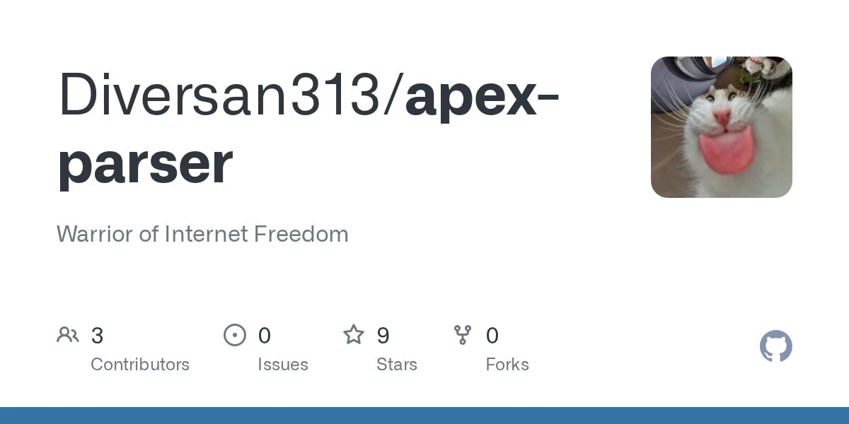 Apex-parser — открытый проект, созданный с нуля для автоматического сбора, фильтрации, ...