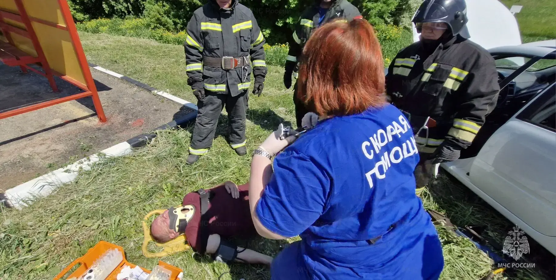 🚘Спасатели провели тренировку по ликвидации последствий ДТП в Куркинском районе  В целях повышения э