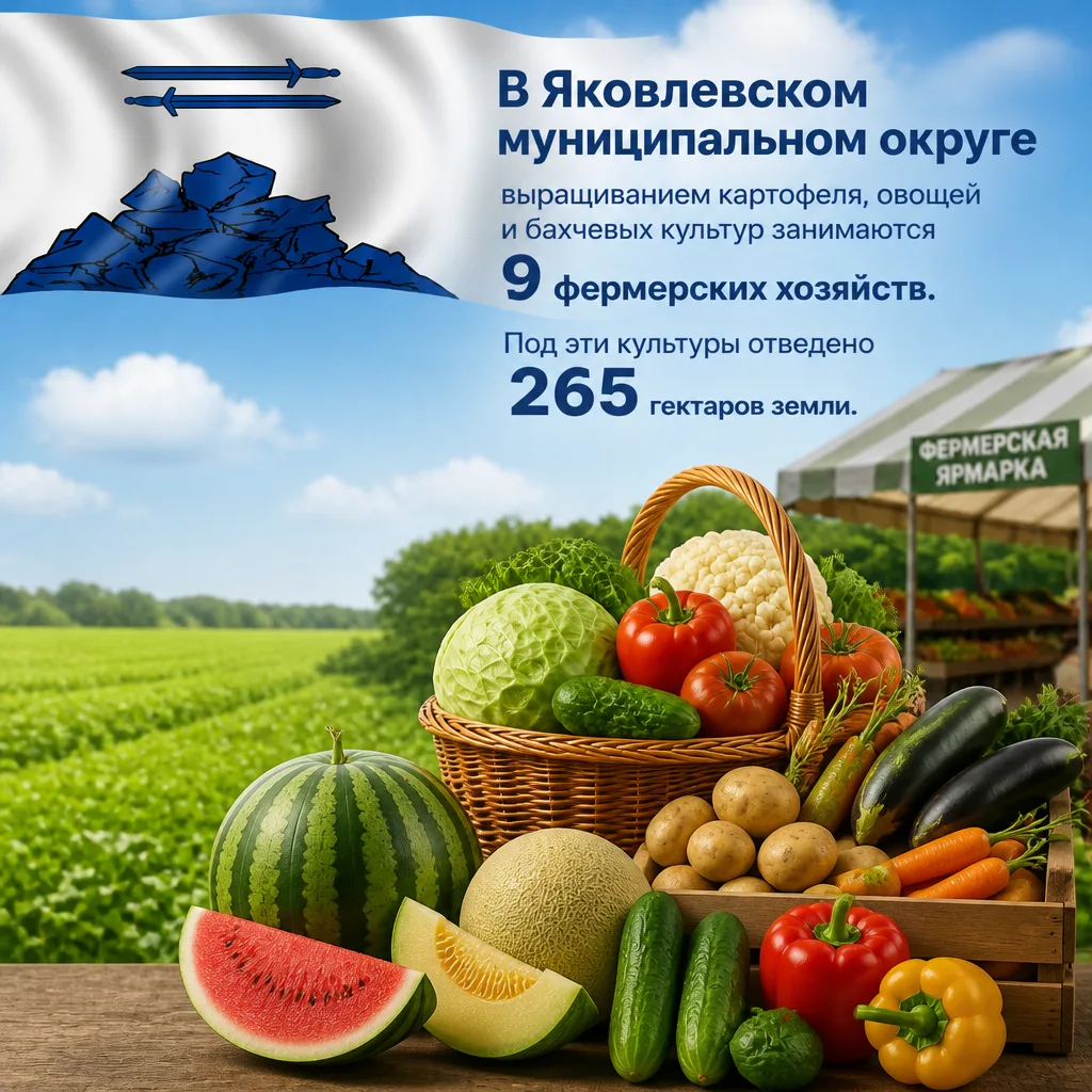 В Яковлевском муниципальном округе выращиванием картофеля, овощей и бахчевых культур за...