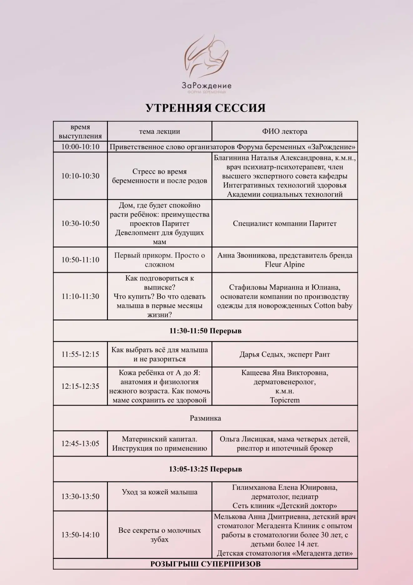 🌿 Программа Форума беременных «ЗаРождение» готова! 🍼