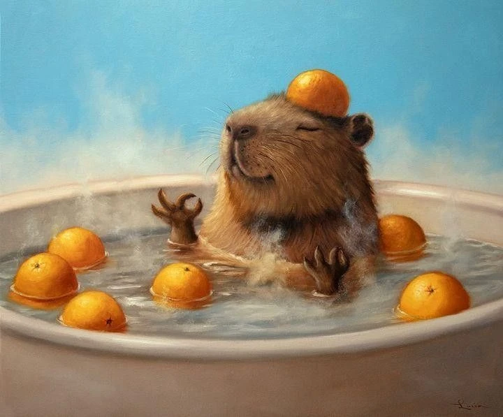 🍊 Почему капибары так часто изображены с апельсинами? 🐹