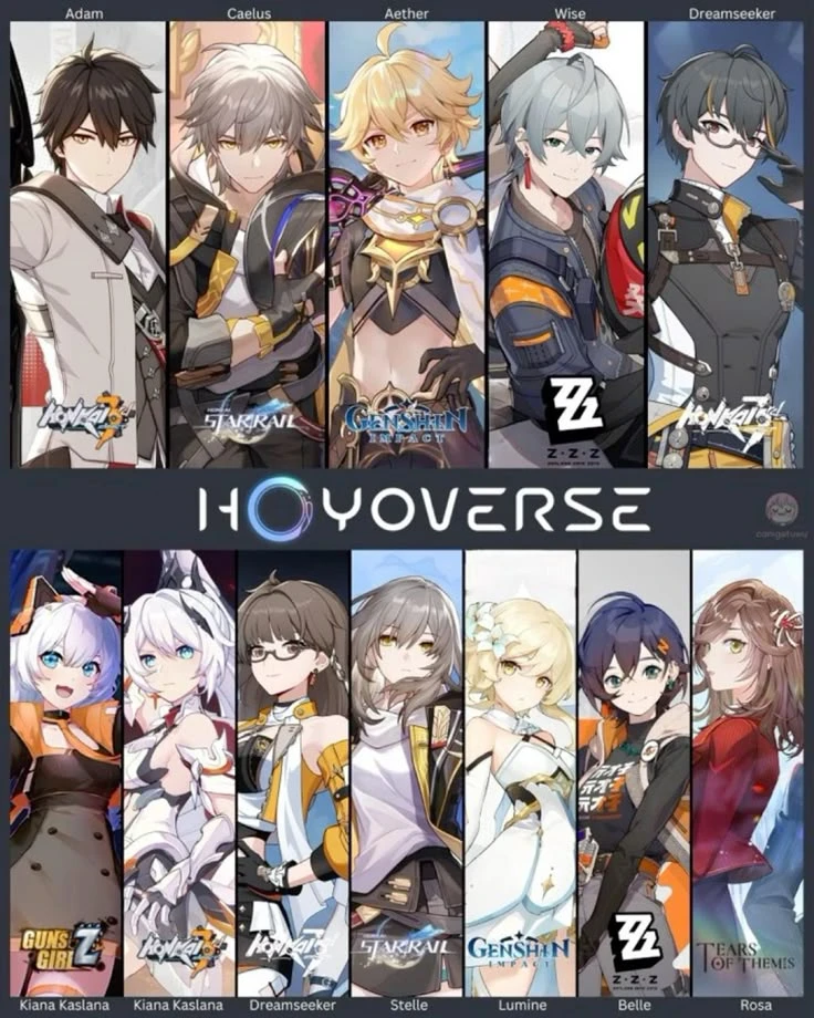 Главные герои и героини игровых вселенных HoYoverse!
