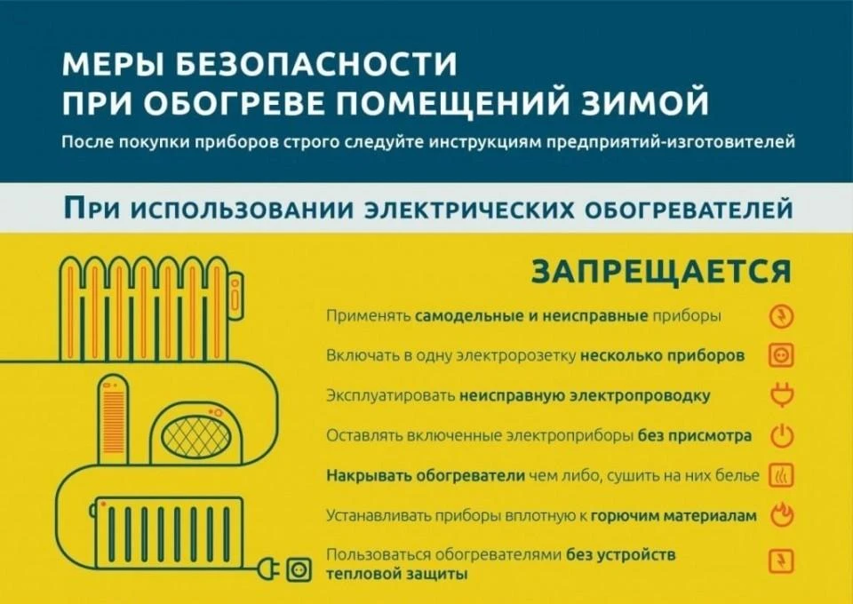 Электронагревательным и отопительным приборам особое внимание!                         ...