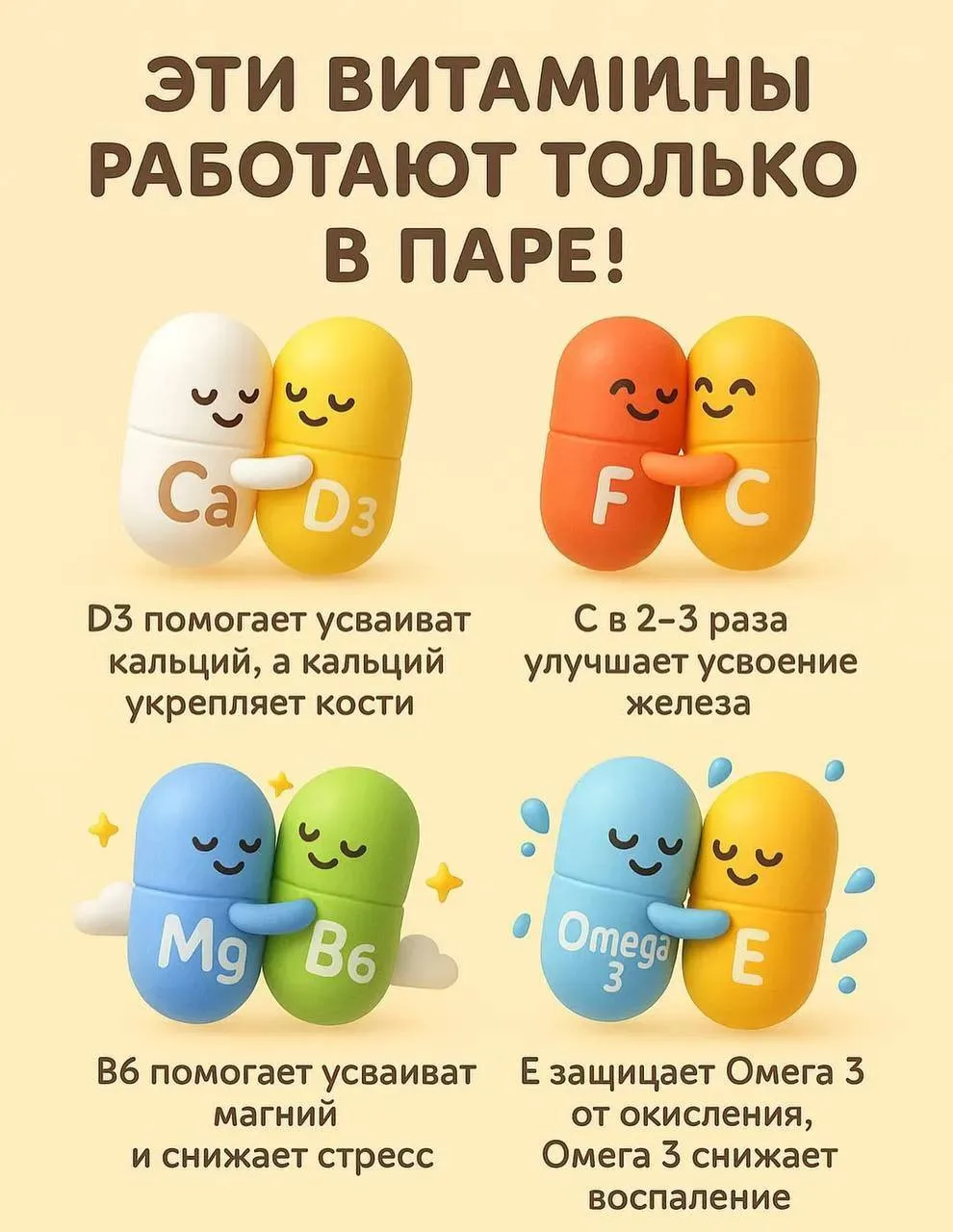Эти витамины работают только в паре 💞