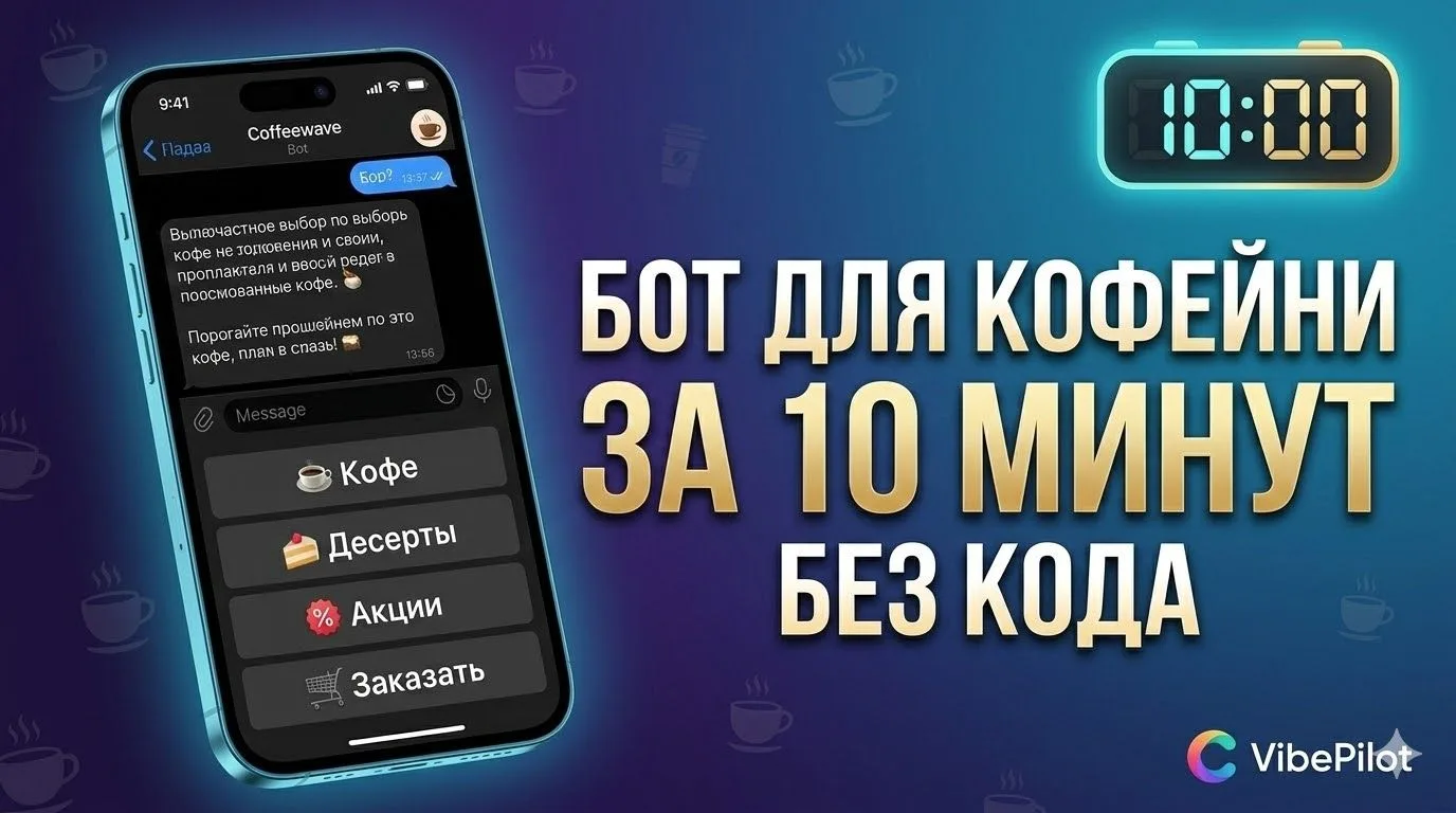 Telegram-бот для кофейни за 10 минут. Без кода. Без программиста.