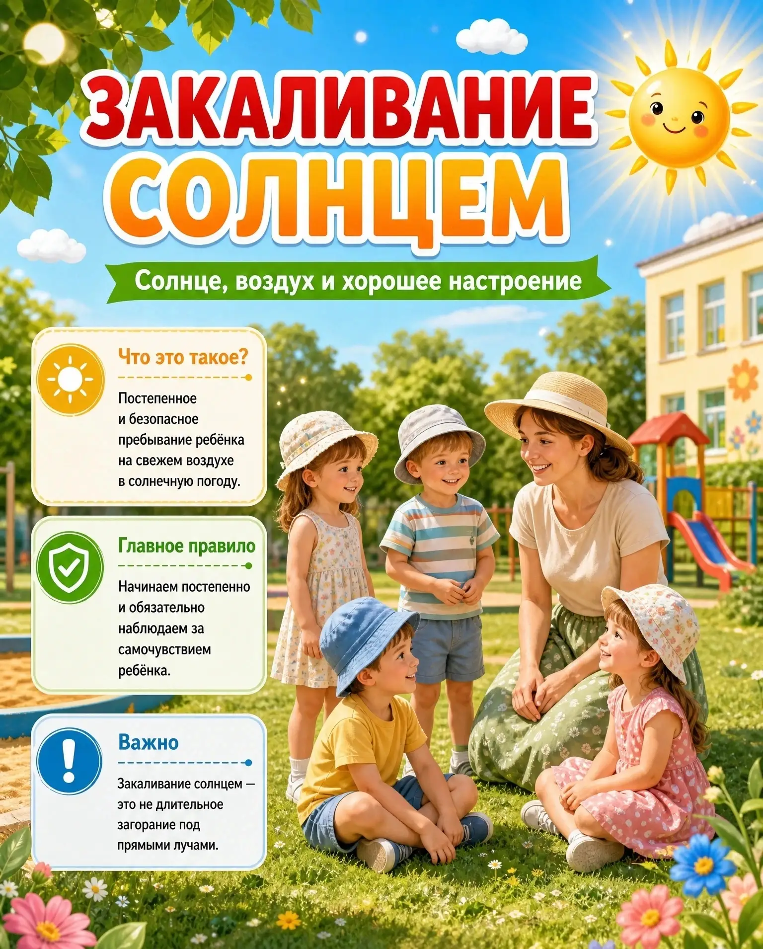 Закаливание солнцем (гелиотерапия) — это метод укрепления организма с помощью дозированного воздейст