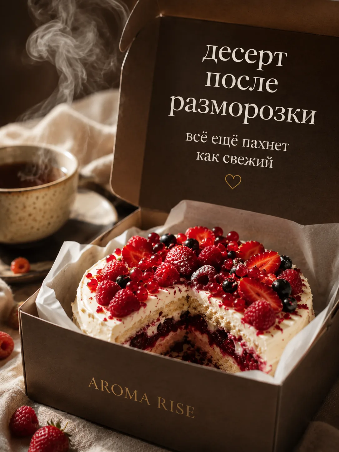 ❄️ После разморозки десерт пахнет… холодильником?
Знакомо?
До заморозки:
✨ яркий аромат
✨ “дорогой” 