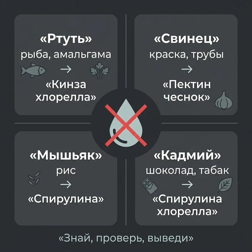 ТЯЖЁЛЫЕ МЕТАЛЛЫ: КАК РАСПОЗНАТЬ И МЯГКО ВЫВЕСТИ

Тяжёлые металлы — одна из самых недооценённых угроз