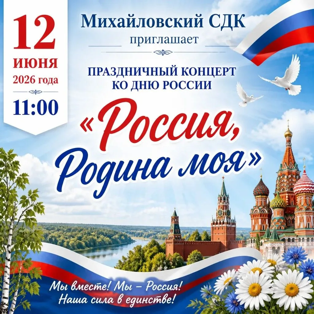 ❗Приглашаем всех на торжественное мероприятие, посвященное Дню России!🇷🇺Когда: 12 июня 2026 года, 