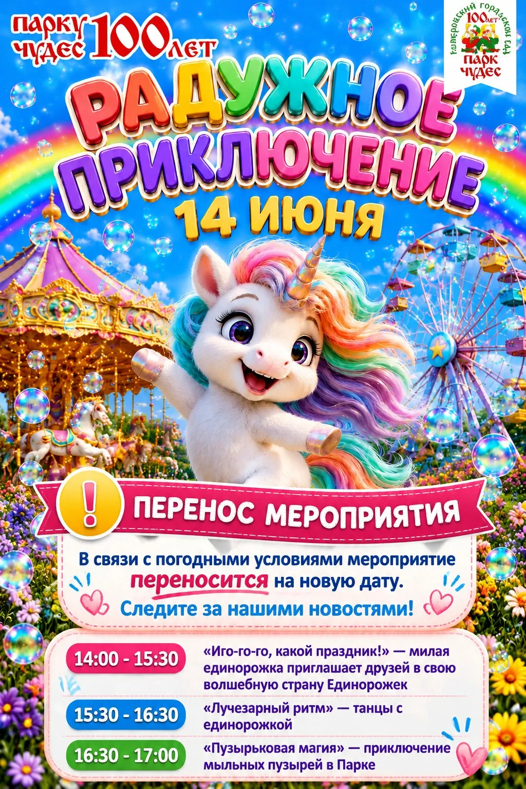 📢 Изменение в программе: мероприятие «Радужное приключение» переносится 🗓️

Друзья! В связи с пого