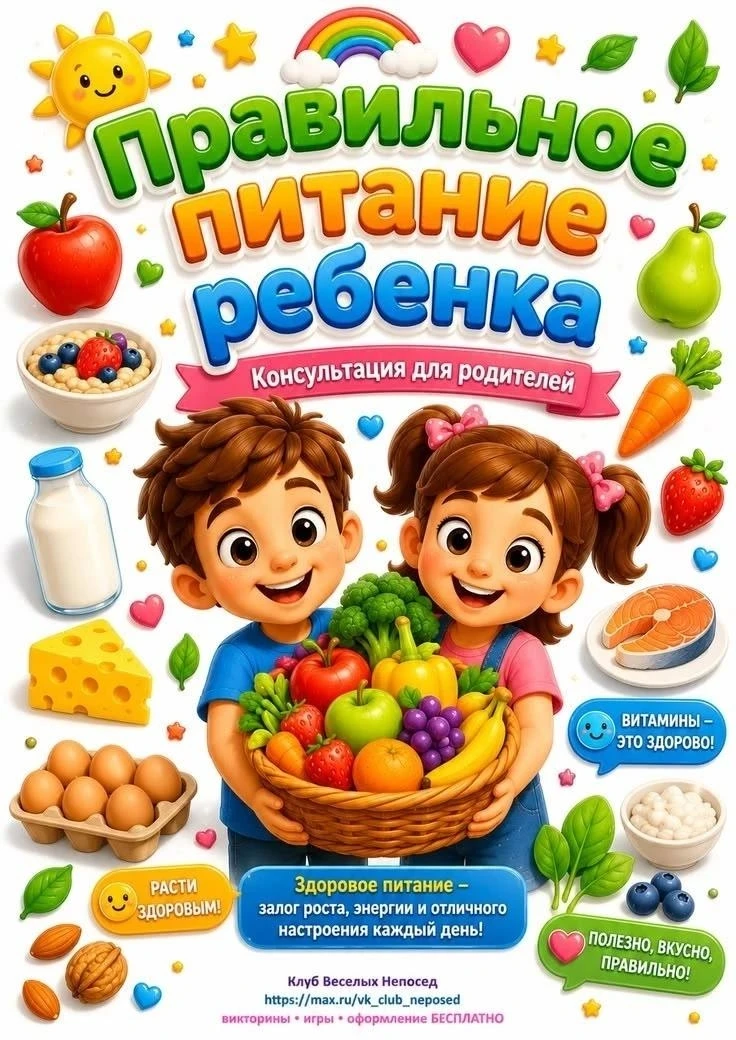 📢Как выстроить правильное питание ребёнка: простые правила для родителей❗