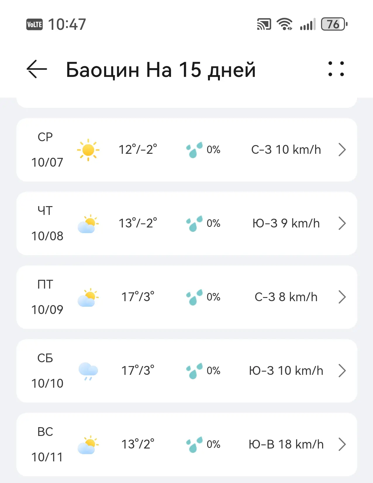 Погода в Баоцине на ближайшую поездку.