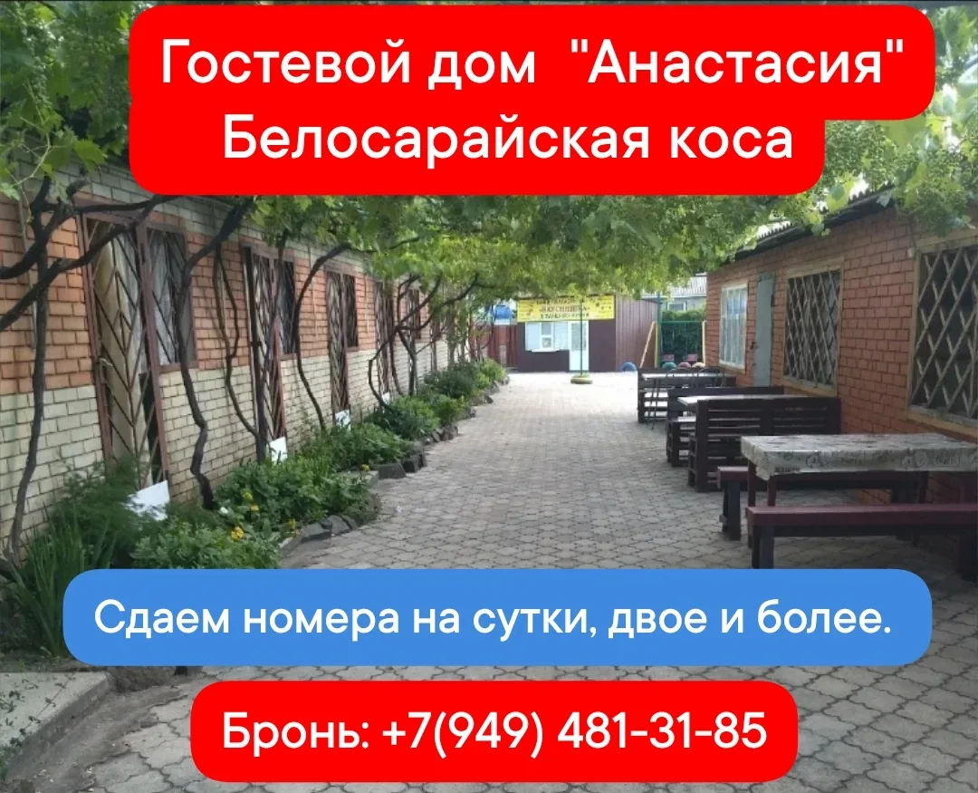 🌴Гостевой доме "Анастасия" приглашает на летний отдых в начале Белосарайской косы🌴