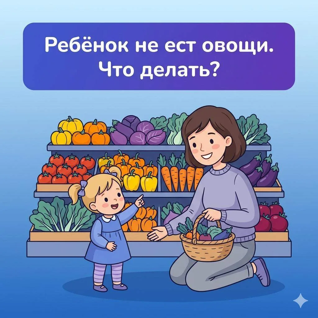 Ребёнок категорически не ест овощи. Что делать?
