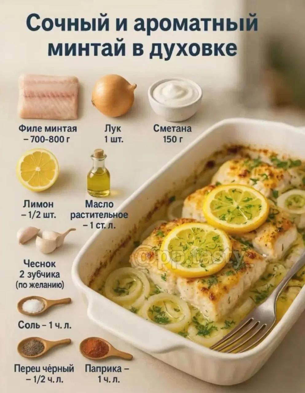 Сочный и ароматный минтай в духовке 🔥