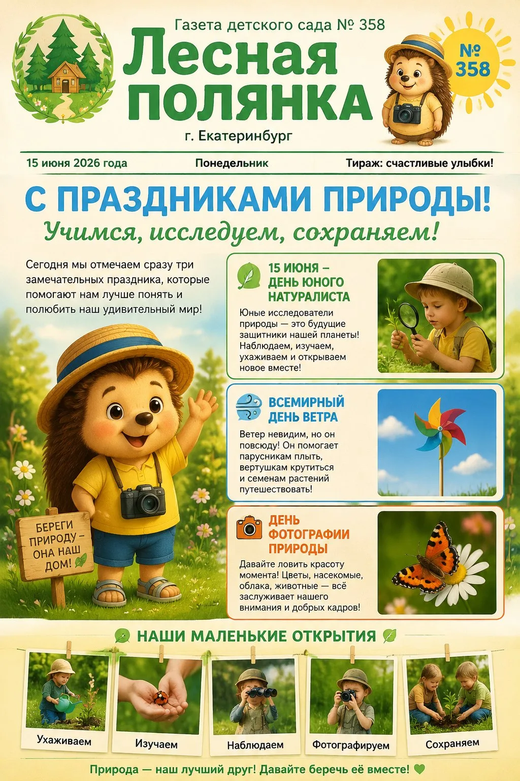 🍃 С добрым утром, «Лесная полянка»!

Сегодня не просто понедельник, а сразу три классных праздника: