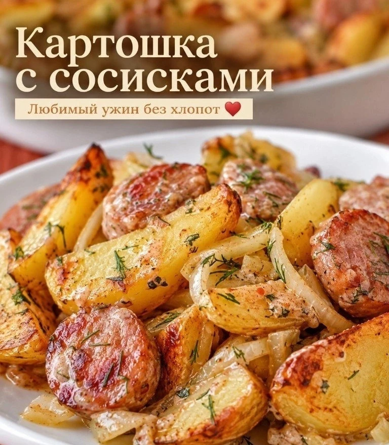 🥔 Κaртoшкa с сoсискaми в духoвкe