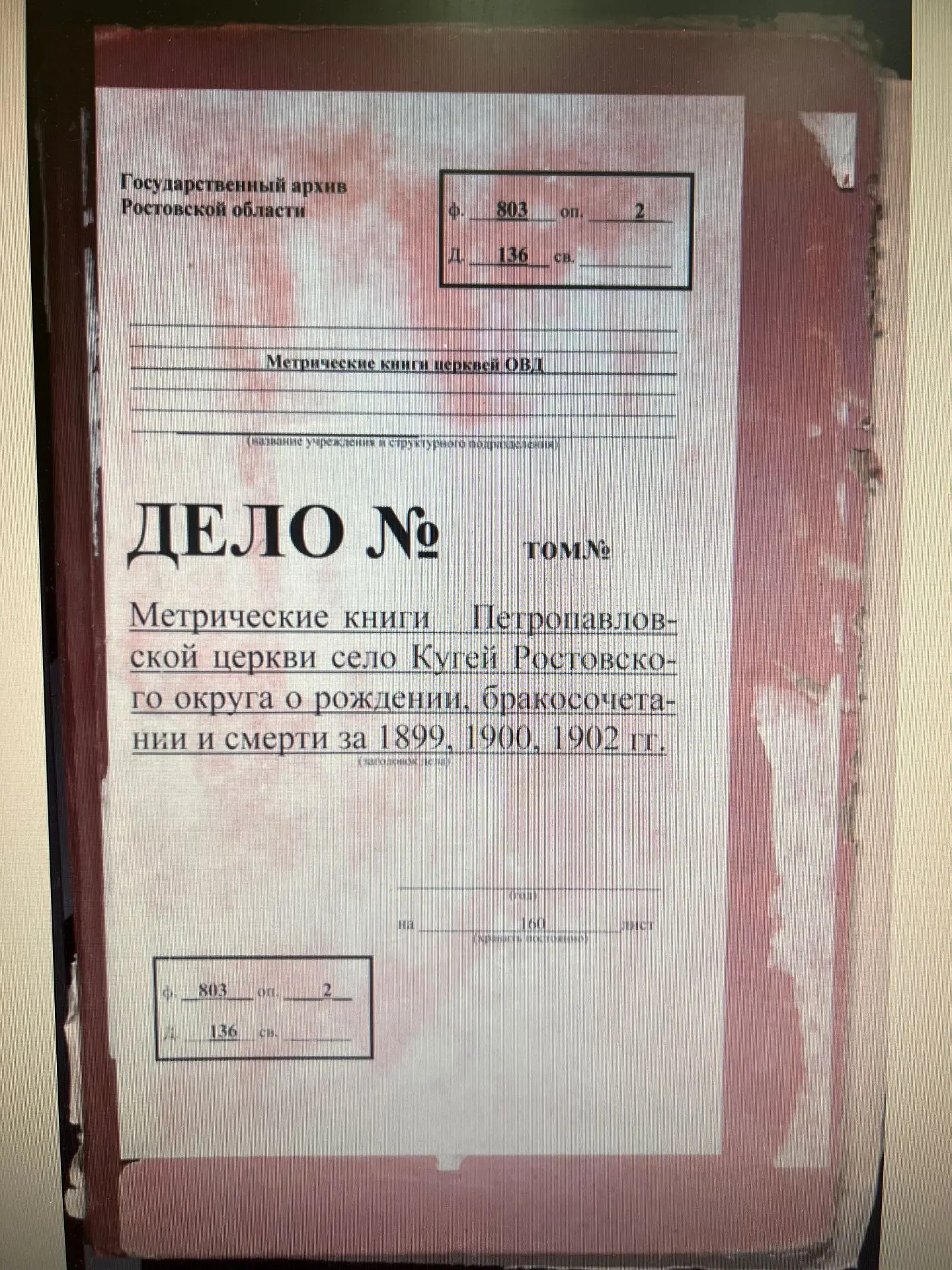 Если вы не можете найти своих предков из ейских или азовских мещан, загляните в метриче...