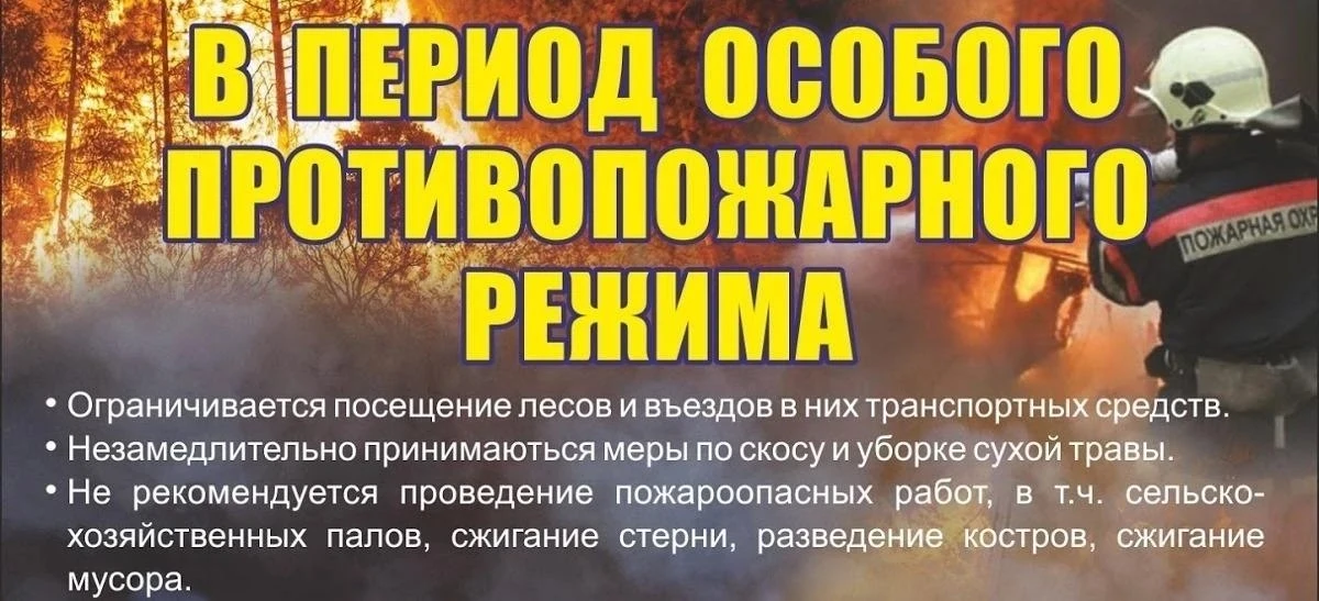 Меры в условиях противопожарного режима.