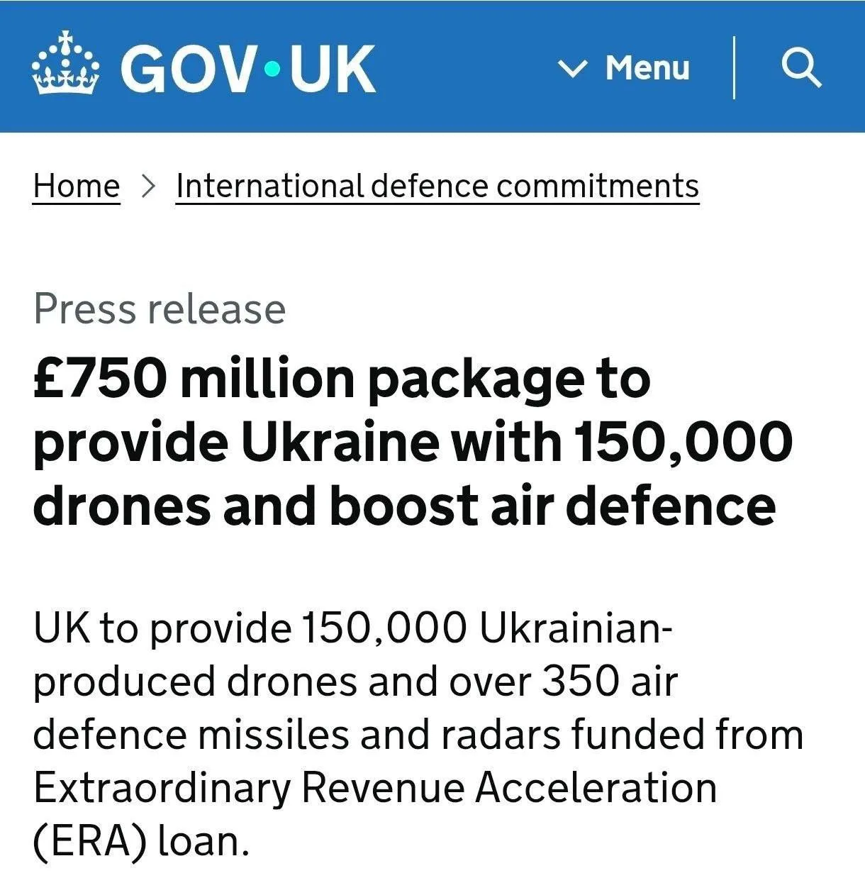 К концу 2026 года Великобритания профинансирует производство 150 000 украинских дронов и поставит Ук