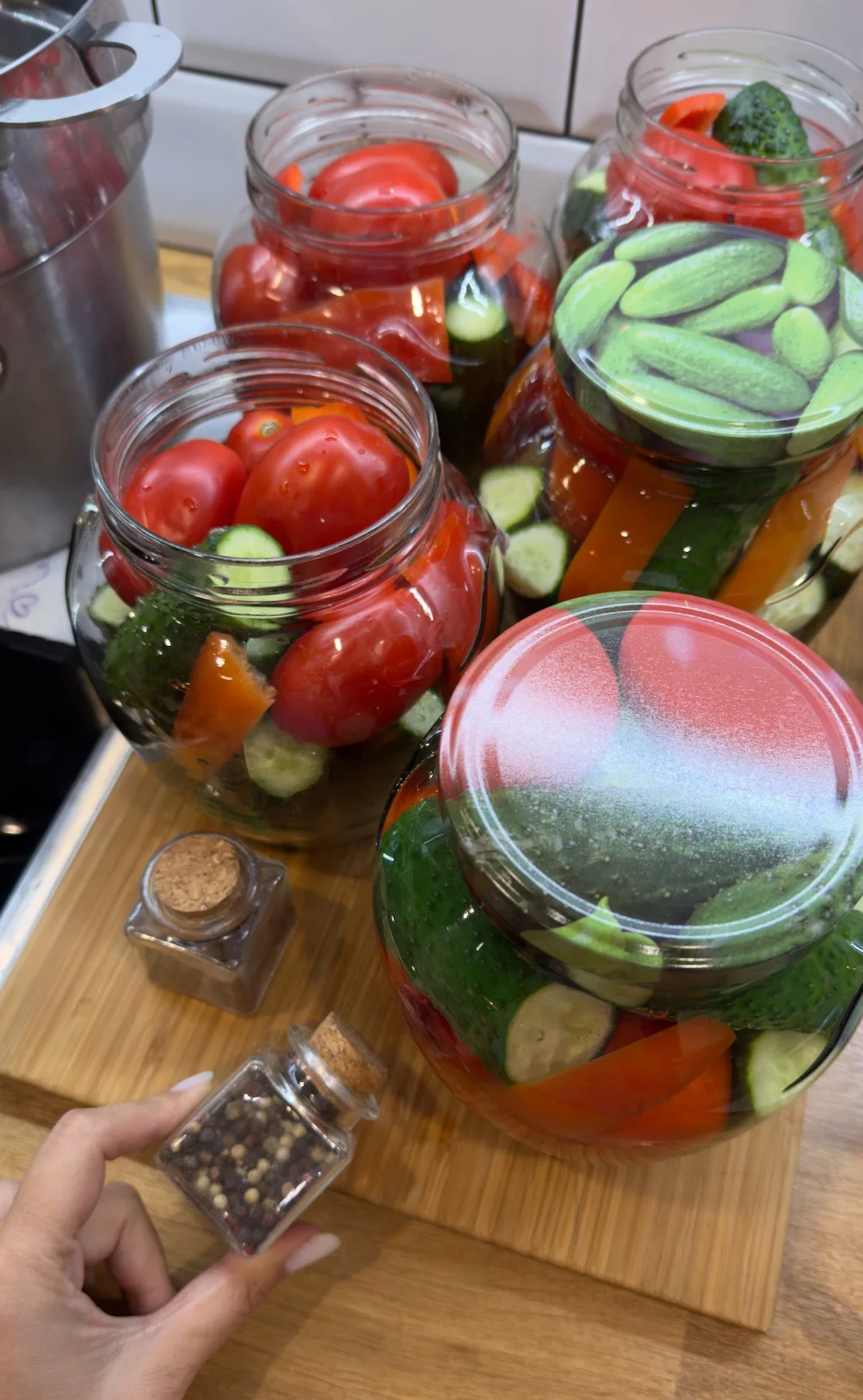 Хрустящие огурчики с помидорами на зиму 🥒