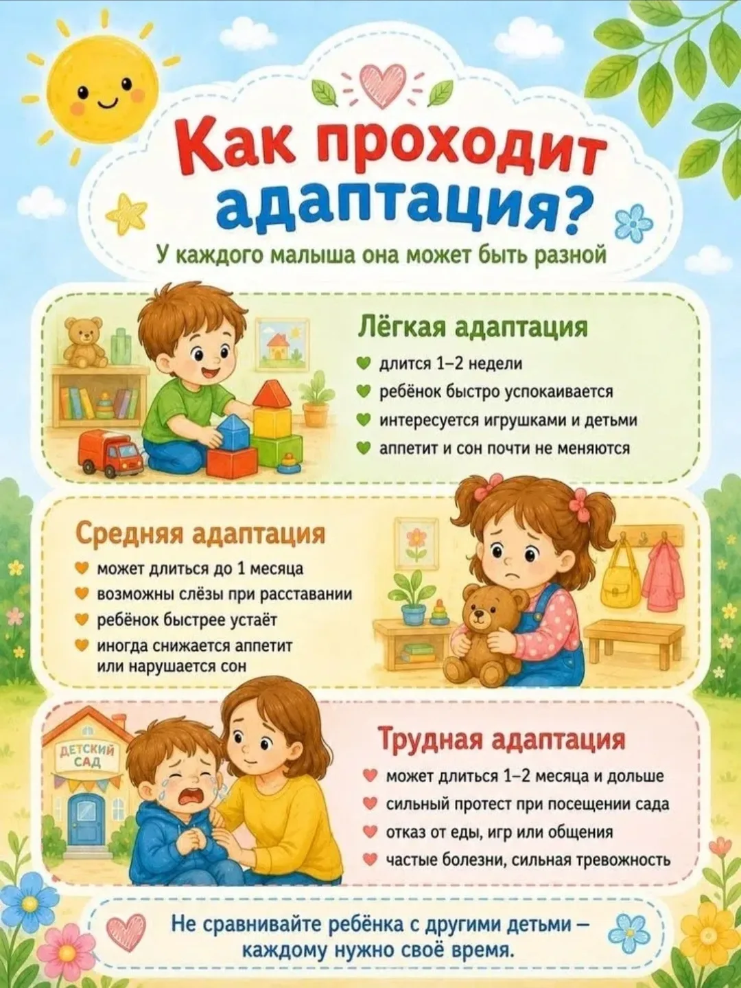 Как помочь ребёнку в период адаптации