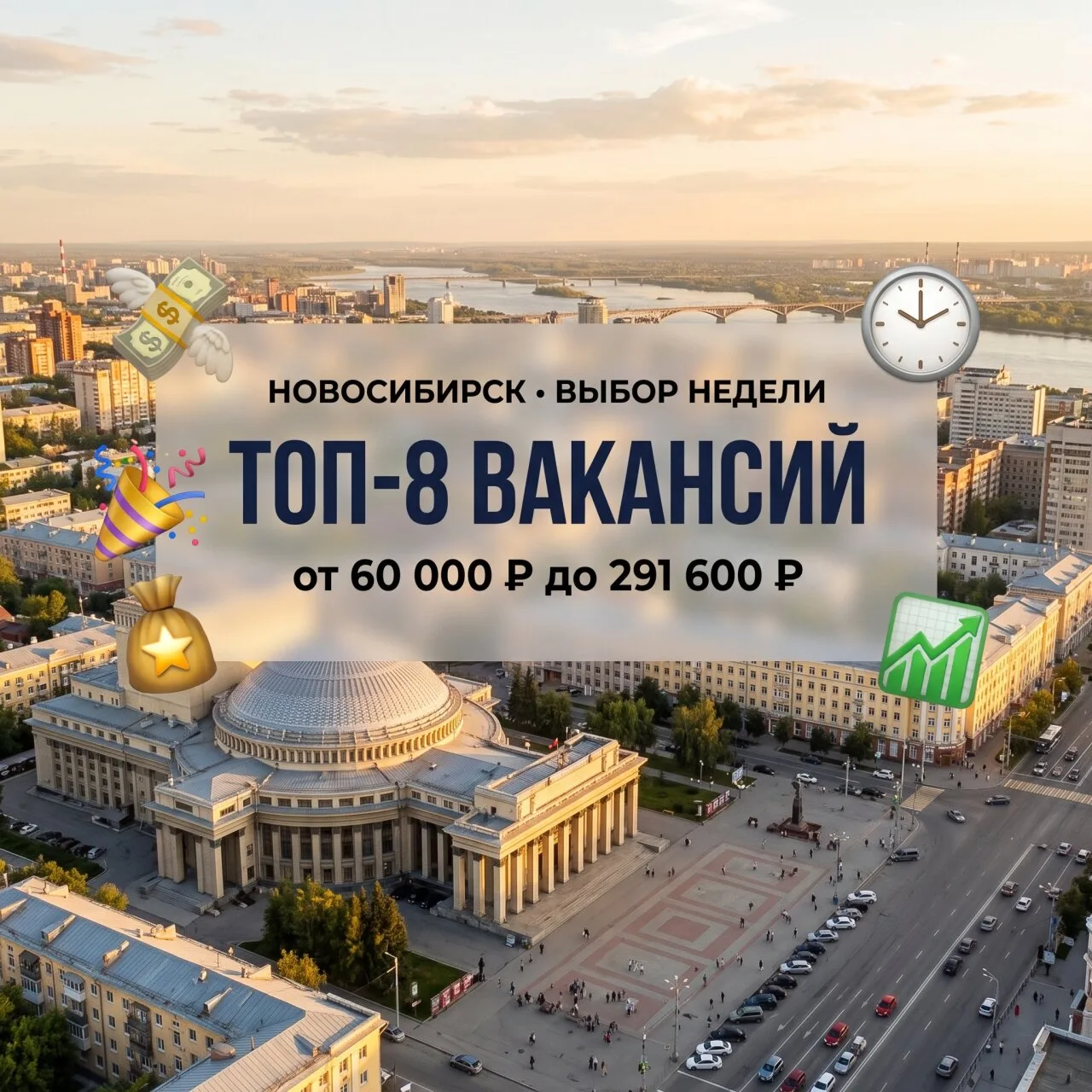 🚀 Новосибирск: ТОП вакансий недели — от подработки до 290 000 ₽