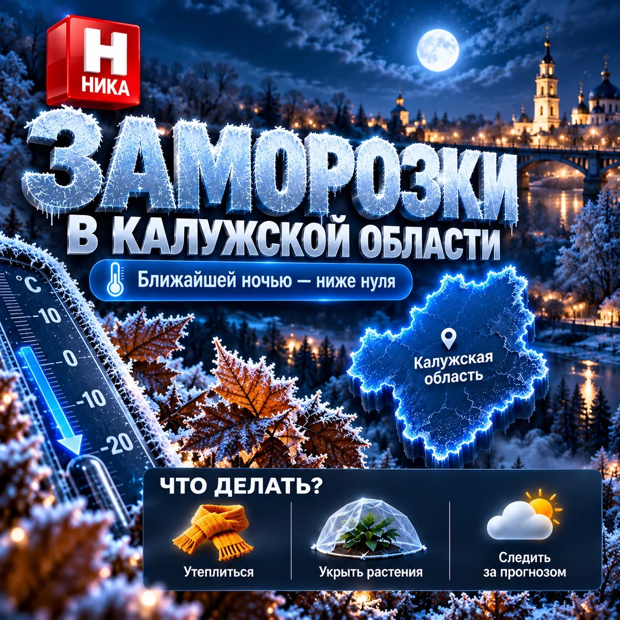 ❄️ Калужская область встречает первые заморозки