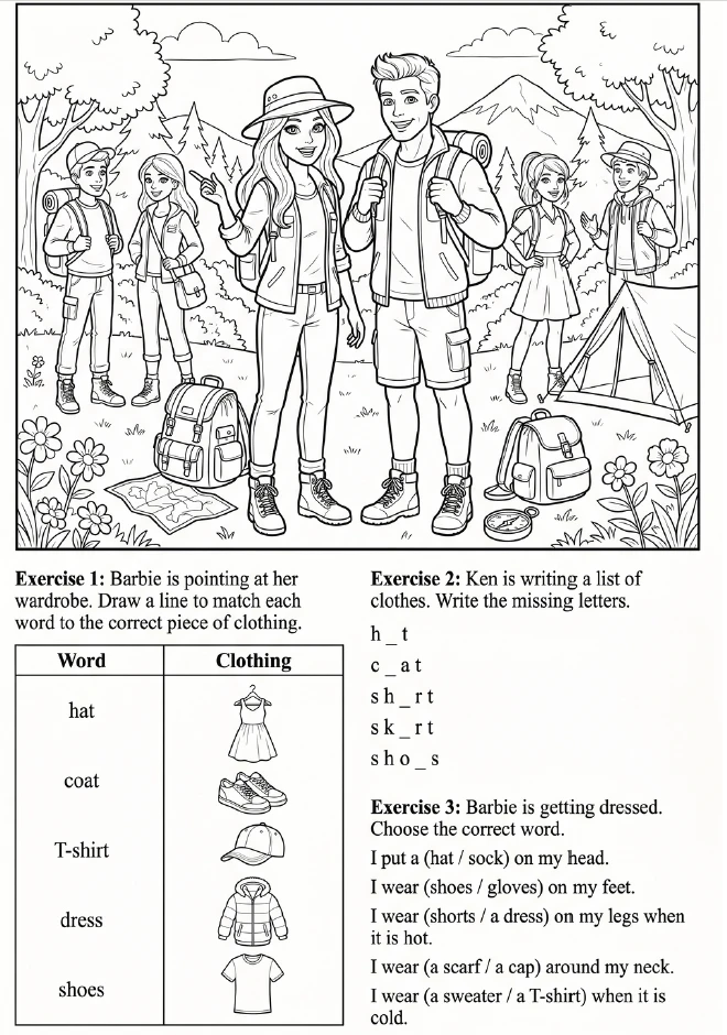 😍 Ну что, мои дорогие, подсластим себе и ученикам пятничку?  💃🕺 CLOTHES WITH BARBIE AND KEN A0-A1  🎁