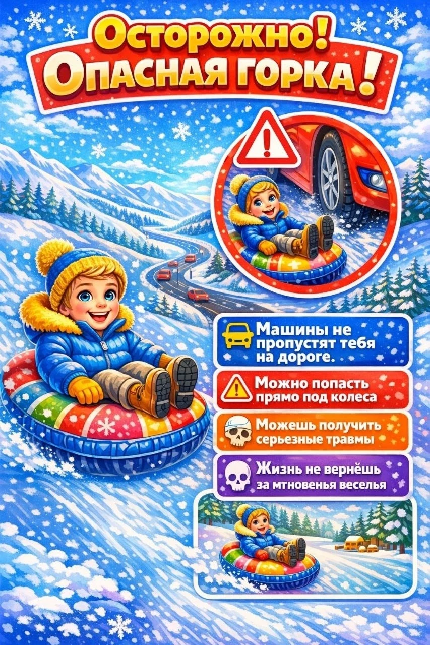 Секунда веселья не стоит жизни! ❄️🚗