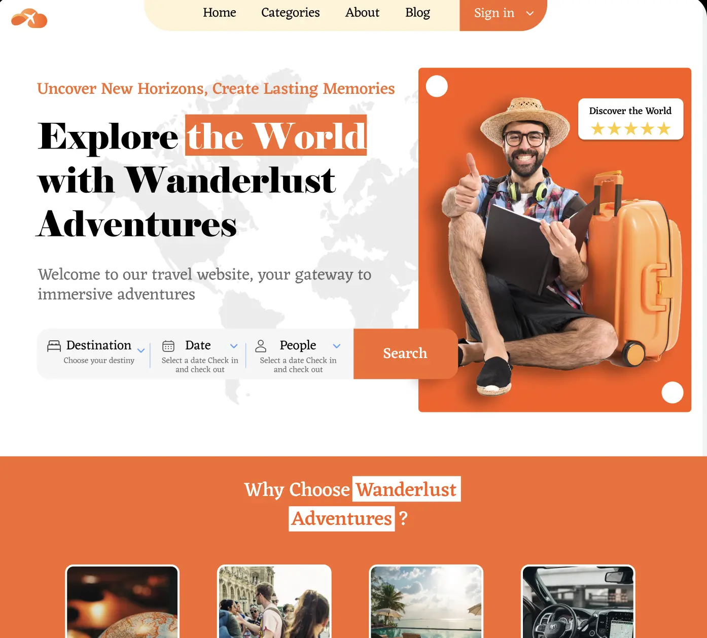 Landing page - Путешествия

Тематика: #Путешествия
Формат сайта: #Landing_page

Ссылка: Скачать шабл