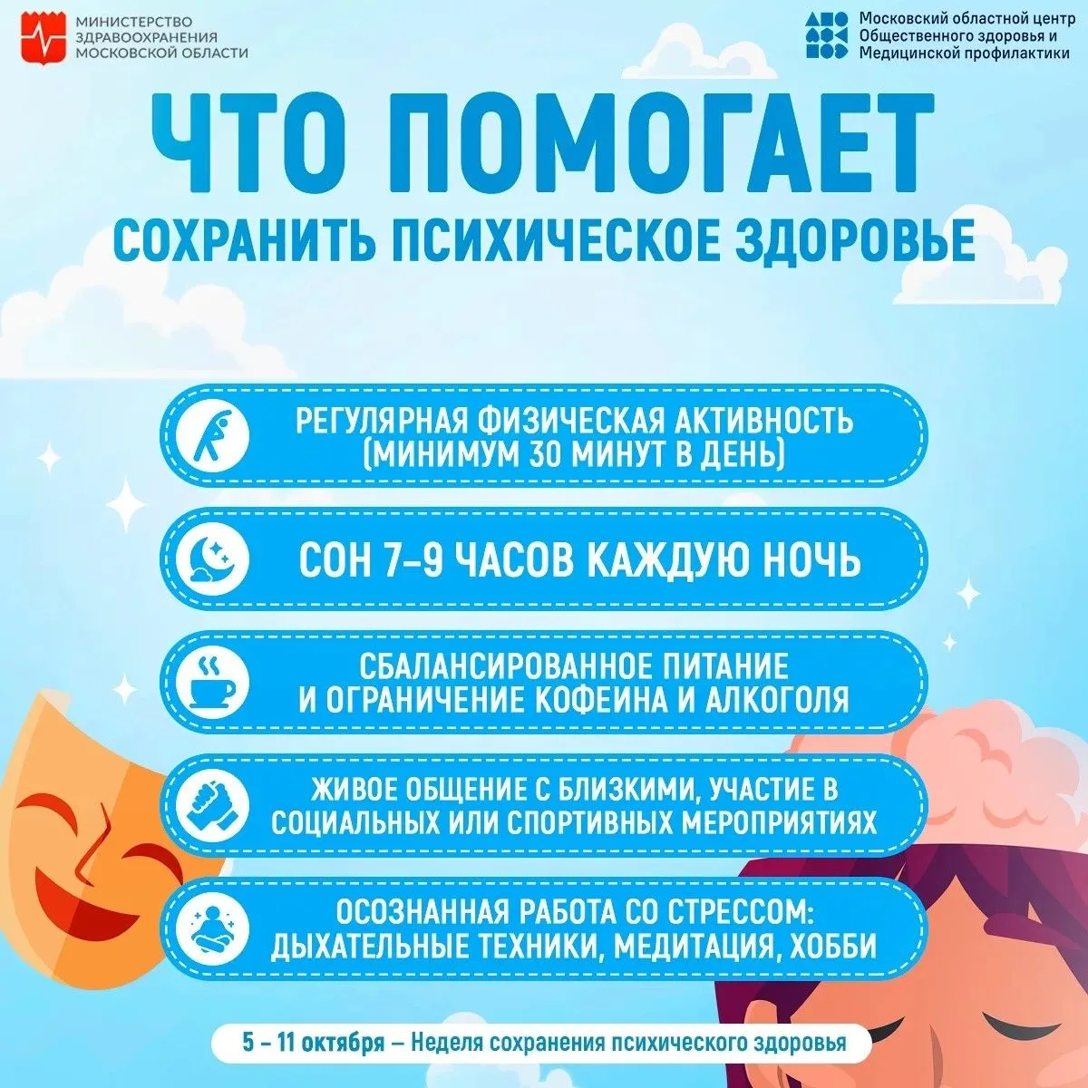 🧠 С 5 по 11 октября — Неделя сохранения психического здоровья