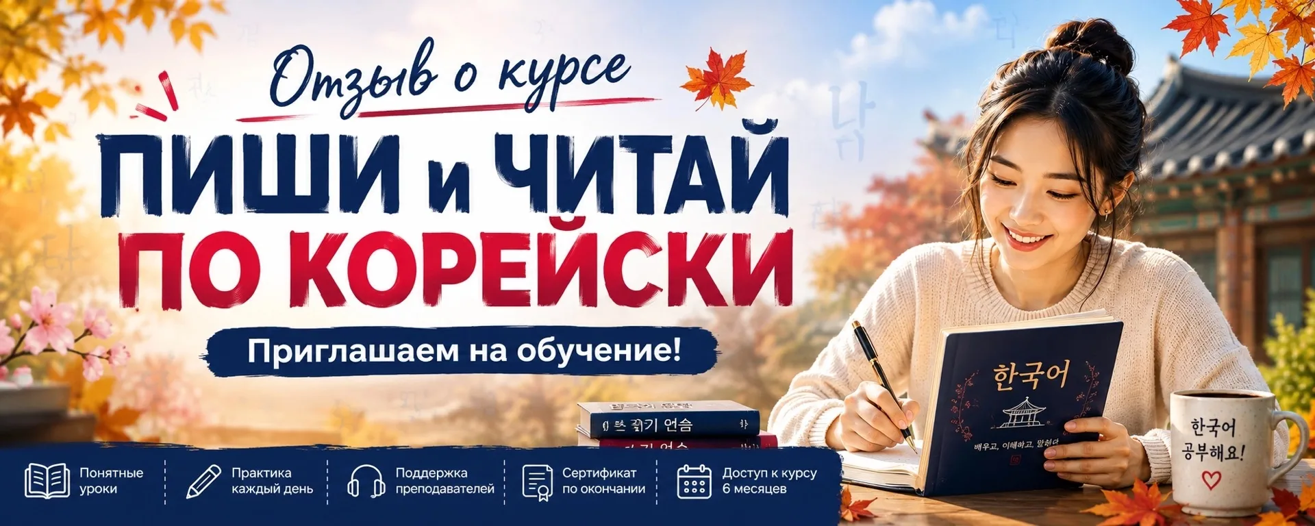 Хочу оставить отзыв о курсе «Пиши и читай по-корейски».