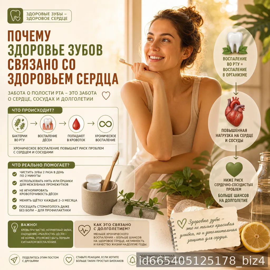 🦷 Почему здоровье зубов связано со здоровьем сердца